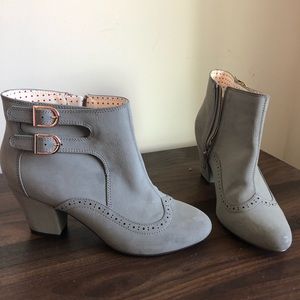 Gray ankle boots